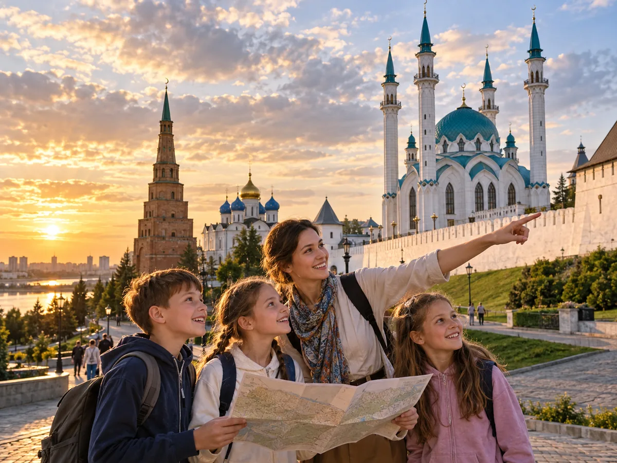 Children on a quest in the Kazan Kremlin