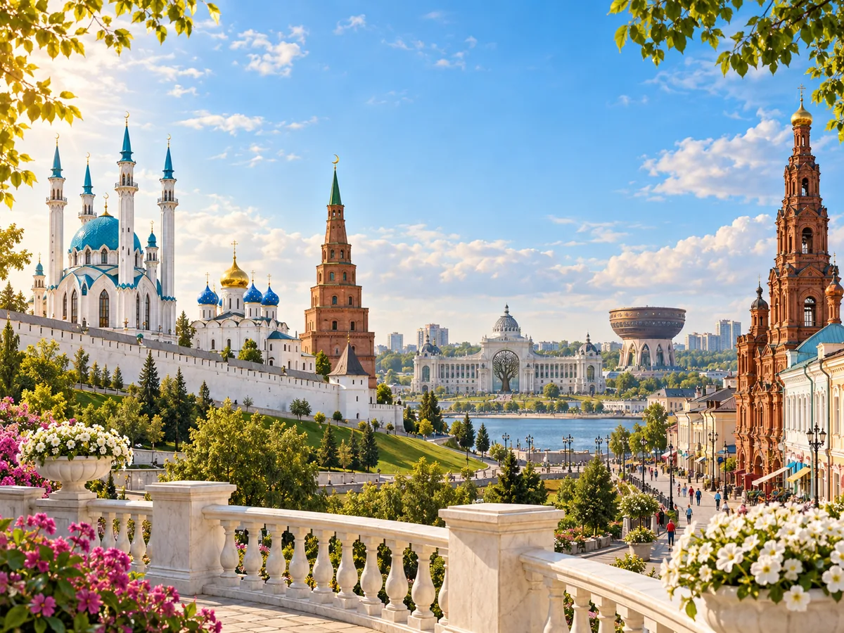 The Kazan Kremlin, Bauman Street, the Palace of Farmers and the Kazan Family Center