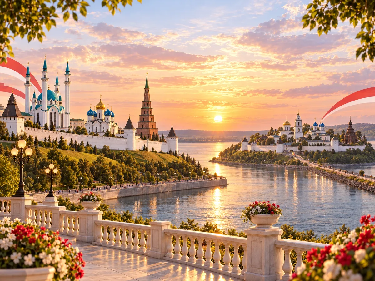 The Kazan Kremlin and the island town of Sviyazhsk