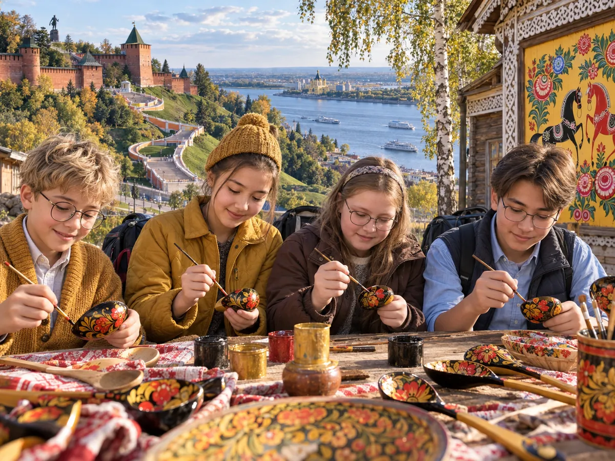 Коллаж маршрута «Нижний, Городец и хохлома»