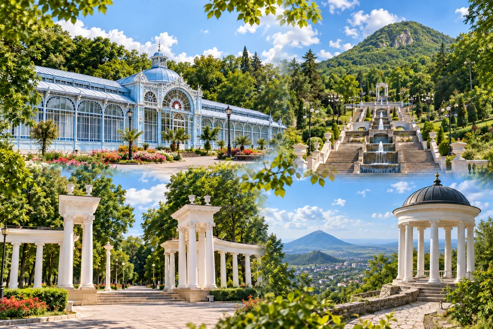 Коллаж маршрута «Курорты как лаборатория»