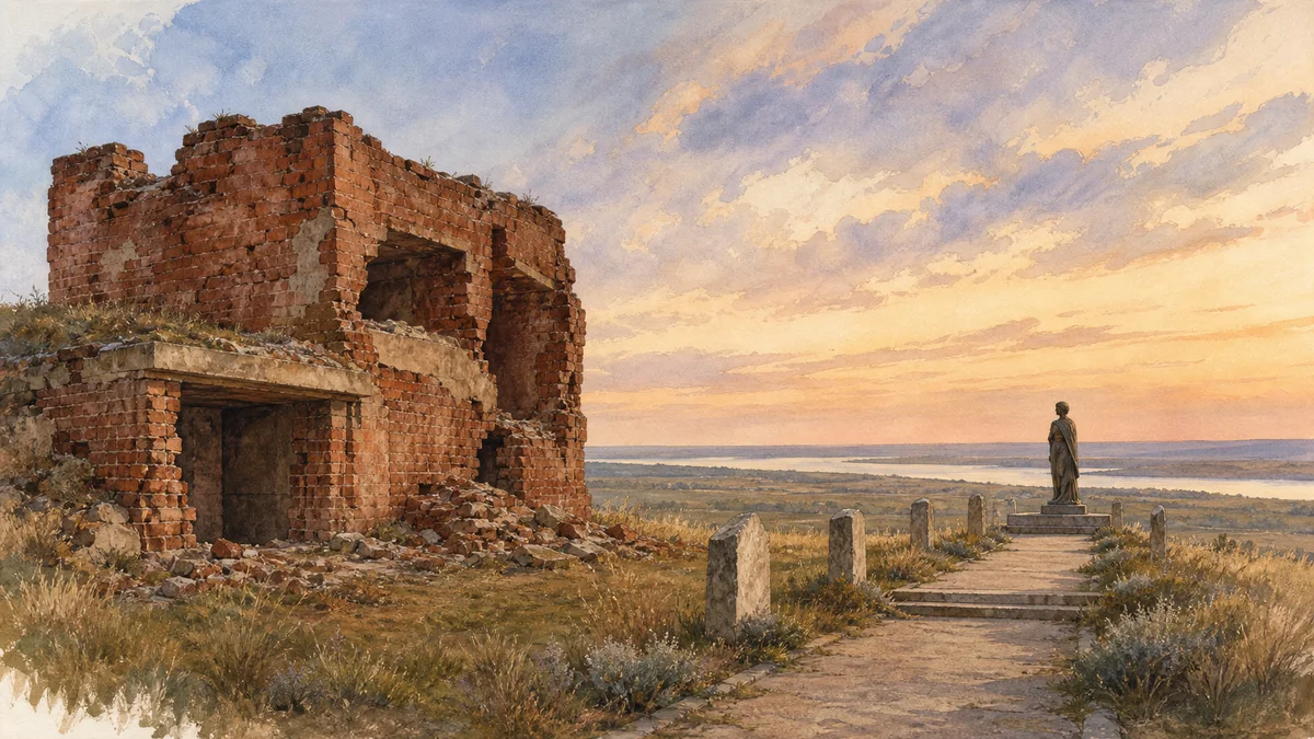 Illustration einer Route zu Kriegsgedenkstätten